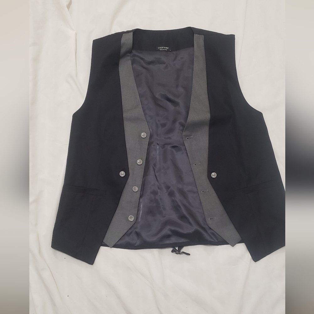 Coofandy Black and Gray Vest